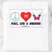WERRRK.com Peace, Liebe & #WERRRK Sticker (Tasche)