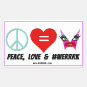 WERRRK.com Peace, Liebe & #WERRRK Sticker (Vorderseite)
