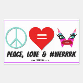 WERRRK.com Peace, Liebe & #WERRRK Sticker