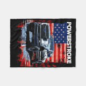Werstroke Single Cab Lastwagen Amerikanische Flagg Fleecedecke (Vorderseite (Horizontal))