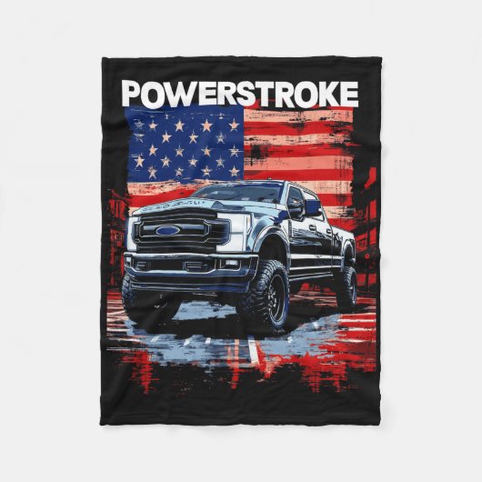 Werstroke Single Cab Lastwagen Amerikanische Flagg Fleecedecke (Vorderseite)