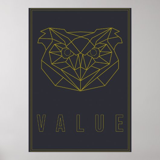 Wert des Gelben Origami-Uhus aus Selbstpflege-Post Poster (Vorne)