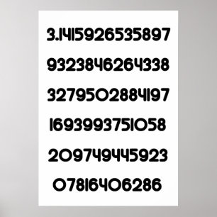 Wert des PiPie 3.14159 mathematische Konstante Poster
