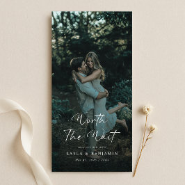 Wert des Wartens | Verzögerte elegante Hochzeitsfo Save The Date