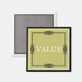 Wert - Ein Wort für Motivation Magnet (Vorderseite/Rückseite)