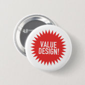 Wert-Entwurfs-Abzeichen Button (Vorne & Hinten)