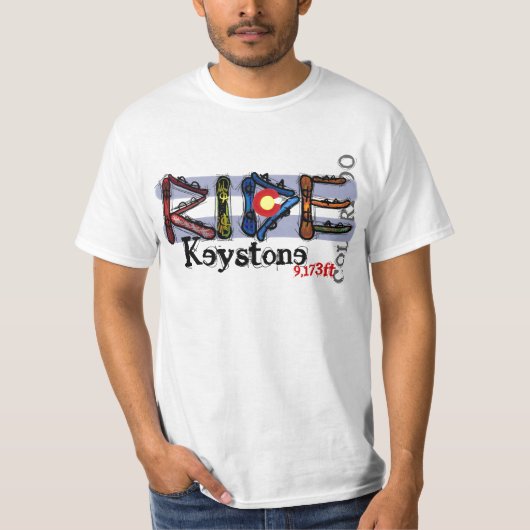 Wert für Snowboard-Riese Keystone Colorado T-Shirt (Vorderseite)