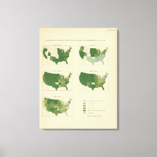 Wert mit 133 Zunahmen von Bauernhöfen 1850-1900 Leinwanddruck