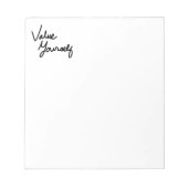 Wert Sie selbst positive Botschaft für die Selbstv Notizblock (Vorderseite)