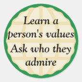 Werte einer Person Runder Aufkleber (Vorderseite)