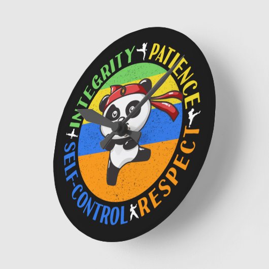 Werte für Kampfkunst - Boys Karate Mindset Runde Wanduhr (Winkel)