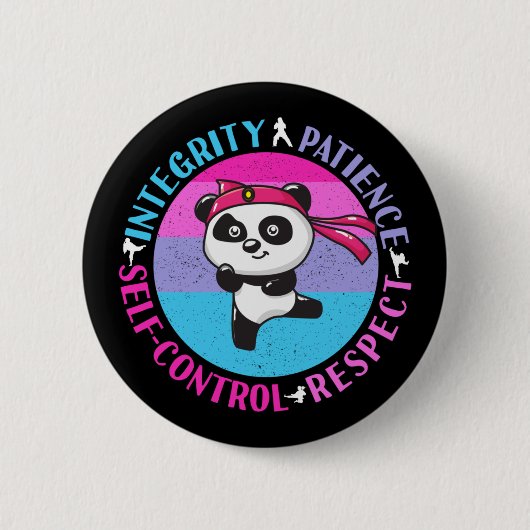 Werte für Kampfkunst - Girly Karate Mindset Button (Vorderseite)
