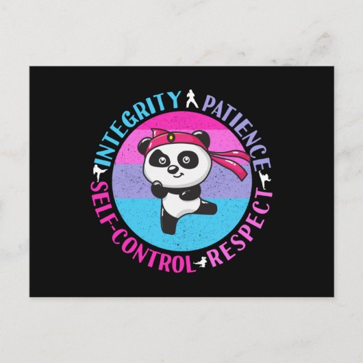 Werte für Kampfkunst - Girly Karate Mindset Postkarte (Vorderseite)