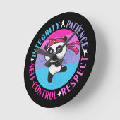 Werte für Kampfkunst - Girly Karate Mindset Runde Wanduhr (Winkel)