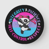 Werte für Kampfkunst - Girly Karate Mindset Runde Wanduhr (Vorderseite)