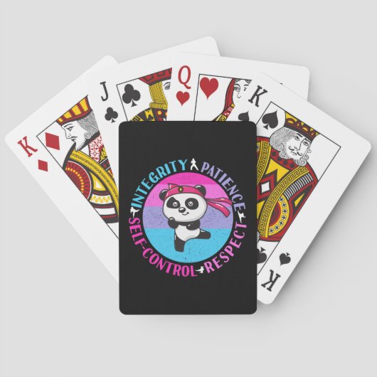 Werte für Kampfkunst - Girly Karate Mindset Spielkarten (Rückseite)