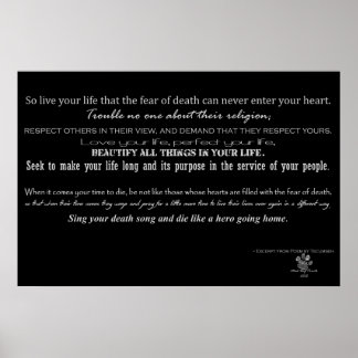 Wertegedicht - Gedicht von Tecumseh Poster