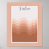 Wertelement der Kunstposter Rosa Weiß Boho Klassen Poster (Vorne)
