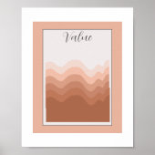 Wertelement der Kunstposter Rosa Weiß Boho Klassen Poster (Vorne)