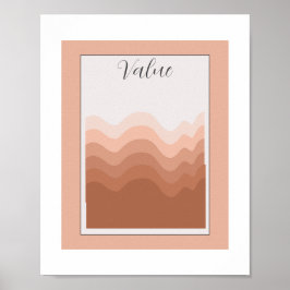 Wertelement der Kunstposter Rosa Weiß Boho Klassen Poster