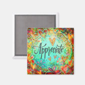 Wertschätzen Sie Hübsche Blumen-Spaß-Inspirivity O Magnet (Vorderseite/Rückseite)