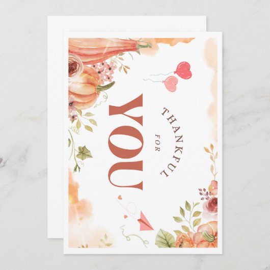 Wertschätzung Bespoke Erntedank Kartengeschenk Set Einladung (Vorne/Hinten)