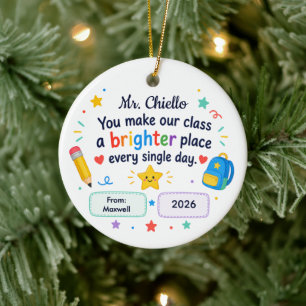 Wertschätzung Danke an Ihren Lehrer für eine Klass Keramik Ornament