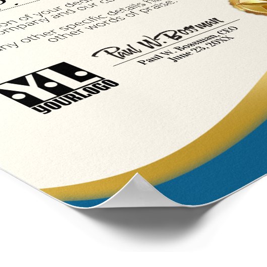 Wertschätzung ehrenamtlicher Mitarbeiterpos Poster (Ecke)