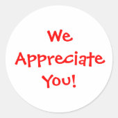 Wertschätzung für Lehrer Runder Aufkleber (Vorderseite)