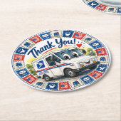 Wertschätzung für Postmitarbeiter Runder Pappuntersetzer (Angewinkelt)