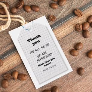 Wertschätzung für Tag boho Groovy Lehrer Geschenk Geschenkanhänger