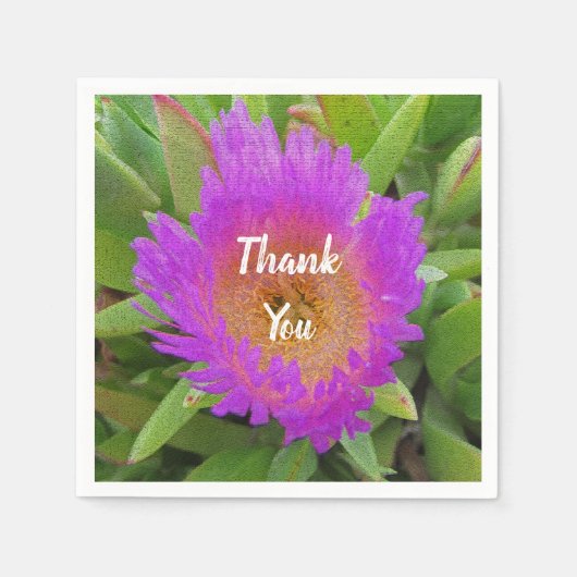 Wertschätzung Meal Bright Lila Blume Vielen Dank Serviette (Vorderseite)