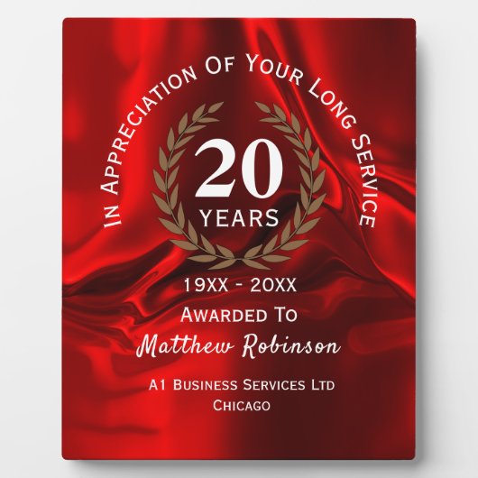 Wertschätzung Personalisierter langer Dienste Fotoplatte (Vorderseite)