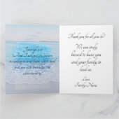 Wertschätzung von Ocean Blue Beach Pastor Dankeskarte (Innenseite)
