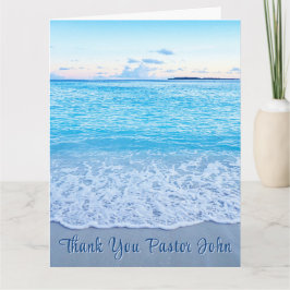 Wertschätzung von Ocean Blue Beach Pastor Dankeskarte