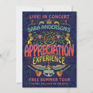 Wertungsband Retro 70er Concert Ticket Theme Einladung