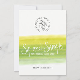 Wertungsliste für Sip-and-Sample-Weißwein Einladung