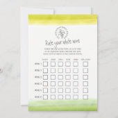 Wertungsliste für Sip-and-Sample-Weißwein Einladung (Rückseite)