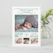 Wertvoll Anreise Foto Geburtsankündigung Ankündigung (Stehend Vorderseite)