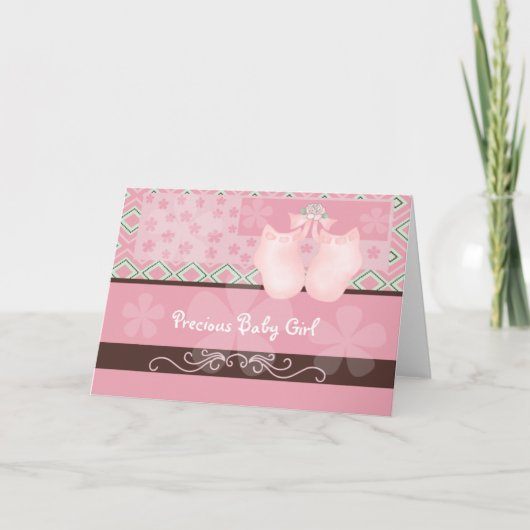 Wertvoll Baby Girl Karte (Vorderseite)