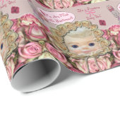 Wertvoll Baby Girl-Rose Geschenkpapier (Rolleneckpunkt)