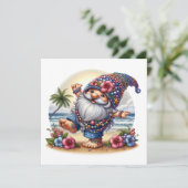 Wertvoll Beach Gnome - Themeneinladung Einladung (Stehend Vorderseite)