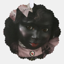 Wertvoll Black Doll Französisches Ornament