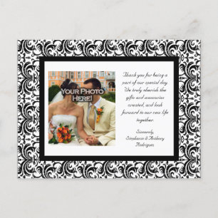 Wertvoll Black+White Wedding Vielen Dank Postkarte