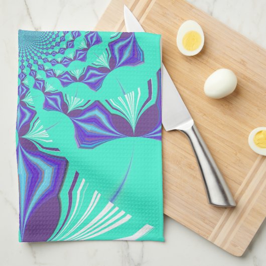 Wertvoll Blau Geschirrtuch (Viertel Falte)