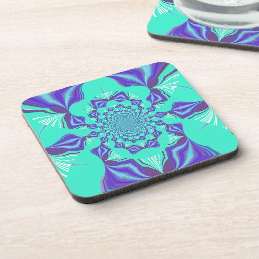 Wertvoll Blau Getränkeuntersetzer (Linke Seite)