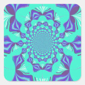 Wertvoll Blau Quadratischer Aufkleber (Vorderseite)