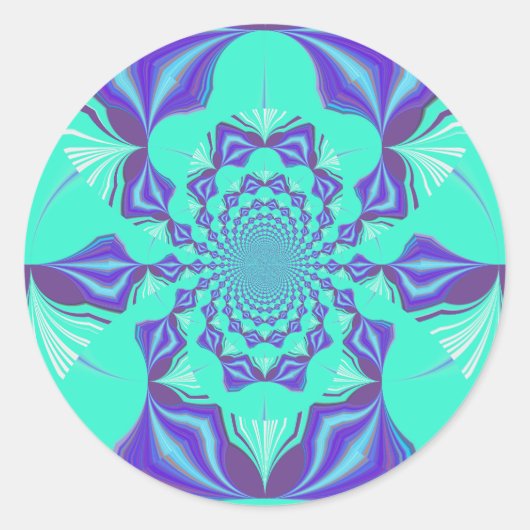 Wertvoll Blau Runder Aufkleber (Vorderseite)