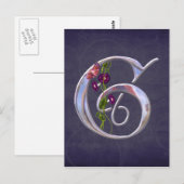 Wertvoll Butterfly Initial G Postkarte (Vorne/Hinten)