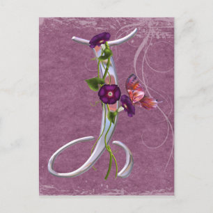 Wertvoll Butterfly Initial J Postkarte